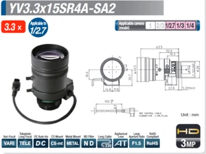 Fujinon CS-Mount 15-50mm Varifocal Camera Lens HD F1.5 Designed in Japan 3MP D/N - Picture 1 of 2