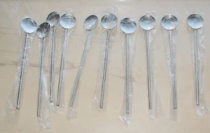10 pcs St Germain Cocktail Spoon Stir Swizzle Stick Straw Metal Mixers NEW! - Picture 1 of 2