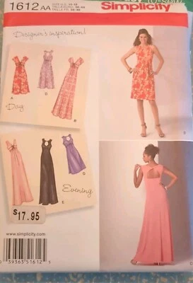 Simplicity SEWING PATTERN # 1612 MISSES' Dress Size 10-12-14-16-18  UC/FF - Image 1 of 4