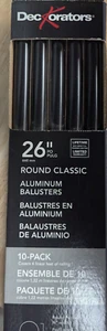 Deckorators 3/4 Zoll x 26 Zoll Schwarz Aluminium Rund Deck Baluster (10er Pack) - Bild 1 von 3