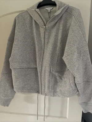 Chaqueta gris con cremallera completa Reiss Zad para mujer talla mediana nueva con etiquetas PVP £145 Foto 1 de 4