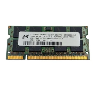 Micron 1GB DDR2 667 RAM Memory Module 200 pin 2RX8 PC2-5300S-555 MT16HTF12864HY - Picture 1 of 7