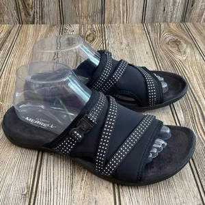 Merrell Sandals Womens Size 9 Outdoor Terran Post ll Black J90548 Slip On Slides - Picture 1 of 14