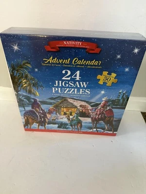 Nativity Advent Calendar 24 Jigsaw Puzzles Up to 50 Pieces Christmas Kids Set - Image 1 of 2
