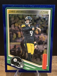 2025 SCORE FOOTBALL BLUE SPARKLE CHRIS BOSWELL PITTSBURGH STEELERS /399. WB - Picture 1 of 3