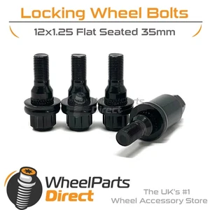 Black GEN2 12x1.25 Lock Bolts for Citroen C3 Aircross 17-22 on Original Wheels - Picture 1 of 4
