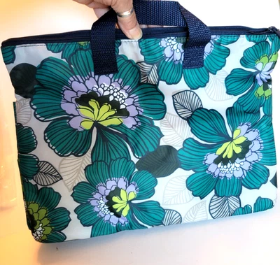 Thirty-One Super Swap it Pocket Organizer Tote Bag Turquoise Floral  NEW - Image 1 of 4