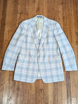 VIintage Austin Reed Of Regent Street Mens Pastel Plaid Sport Coat Jacket Blazer - Image 1 of 4
