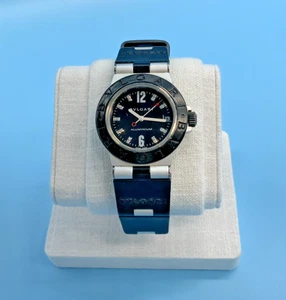 100% ORIGINALE BVLGARI DIAGANO REF. AL 32TA QUADRANTE NERO DIAMANTE 32mm AFFARE!!! - Foto 1 di 9