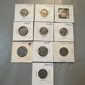 Níquel Búfalo Fecha Legible--Lote de 10 Monedas Todas Diferentes Fechas y Estado BN5 - Imagen 1 de 22