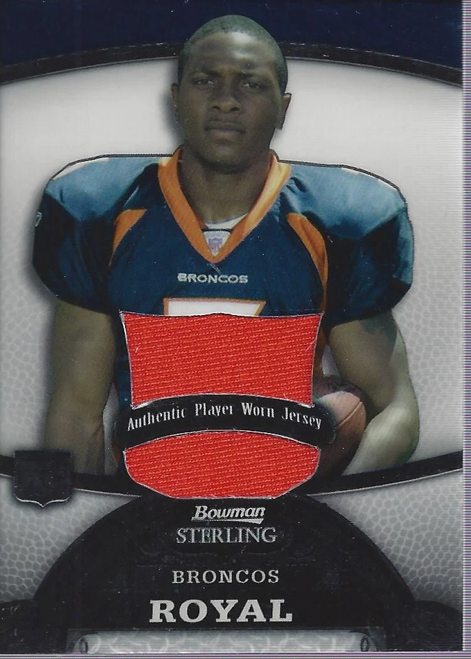 2008 Bowman Sterling Jerseys Large Swatch #167 Eddie Royal Jersey /309 - FB - Image 1 of 2