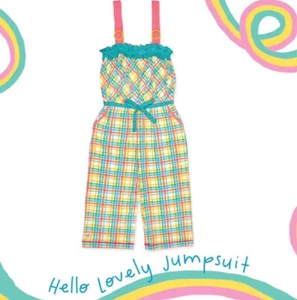 Girls Wildflowers clothing La La Land Hello Lovely Jumpsuit plaid size 10 NWT - Picture 1 of 9