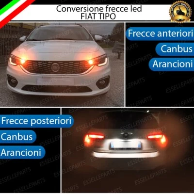CONVERSIONE FRECCE LED FIAT TIPO ANTERIORE + POSTERIORE ARANCIONE CANBUS - Immagine 1 di 4