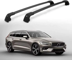 2Pcs Lockable Roof Rail Racks Cross Bars Crossbar Fit for Volvo V60 2019 2020 - Picture 1 of 9