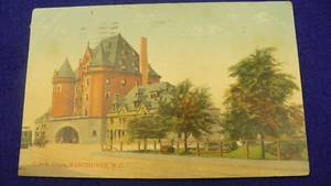 Canadian Pacific Railroad depot postcard Vancouver BC 1911 #1235 - Picture 1 of 2