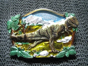 T REX DINOSAUR BELT BUCKLE! VINTAGE! RARE! GREAT AMERICAN BUCKLE CO! 1988! USA! - Picture 1 of 11