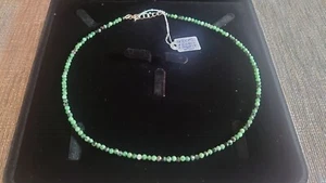 Edelsteinkette Smaragde, neu, 45 cm, Silberverschluss - Bild 1 von 8