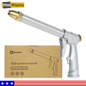 Garden Hose Nozzle Sprayer,100% Heavy Duty Metal High Pressure Water Silver - Picture 1 of 6