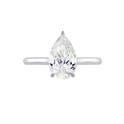 Anello di fidanzamento coltivato in laboratorio 1,50 ct diamante taglio pera ... - Immagine 1 di 4