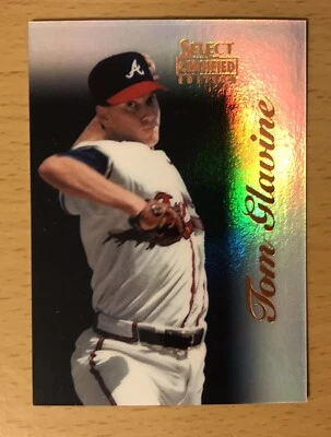 1996 SELECT CERTIFIED BASEBALL MIRROR BLUE TOM GLAVINE #42 ATLANTA BRAVES HOF - Image 1 of 2