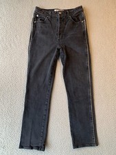Amo Chloe Crop with Piping Jeans Womens Size 27 Black Wash
