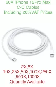 250X USB C to C Cable Fast Charging Lead 60W PD Type-C iPhone iPad Data Sync - Picture 1 of 1