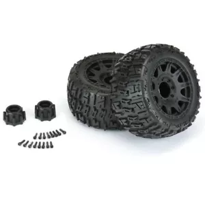 Pro-Line Trencher LP 3.8 Low Profile Tires Raid 8x32 Wheels 17mm Hex Maxx E-Revo - Picture 1 of 3