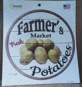 Calcomanía adhesiva circular Fresh Potatoes Farmer's Market 6" - Imagen 1 de 1