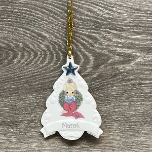 VTG 1996 Enesco Precious Moments "March" Birthstone Christmas Ornament 3.5" - Picture 1 of 4