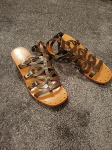 Via Spiga Green gladiator Sandal Pre-owned Size 7 - Picture 1 of 9