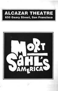 PROGRAMMA BIGLIETTI MORT SAHL'S AMERICA 13 OTTOBRE 1996 TEATRO ALCAZAR SAN FRANCISCO - Foto 1 di 2