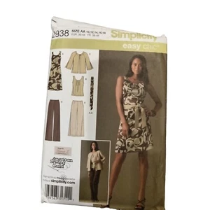 Simplicity 2938 Misses abito top pantaloni giacca taglia da 10 a 18 modello cucito non tagliato - Foto 1 di 1