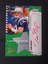 2002 Topps Stadium Club Tom Brady Lone Star Signatures Red Ink On Card Auto 🔥