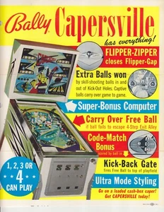 Brochure flipper gioco flipper originale Bally CAPSVILLE 9x10-1/2" lato singolo - Foto 1 di 1