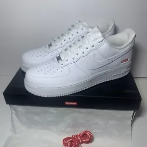 Nike Air Force 1 Low Supreme bianche CU9225-100-06.0 da uomo taglia 12 - Foto 1 di 6