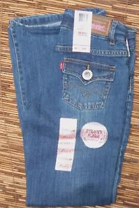 LEVI'S NIÑA 12 REGULAR ACAMPANADO LAVADO-DESVANECIMIENTO TIRO BAJO ALGODÓN ELÁSTICO LISTA $34 - Imagen 1 de 6