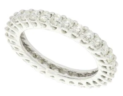Eternity Engagement Stackable Ring SI1 G Round Diamond 1.35 Ct 14K White Gold - Image 1 of 4