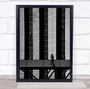 Black White Wall Man Graphic Columns Wall Art Print - Picture 1 of 3