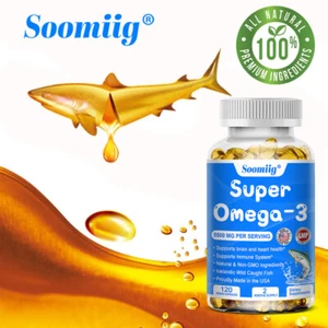 Omega 3 Fischöl Hochdosiert 5500mg mit 1200mg EPA & 900mg DHA - Herzgesundheit - Bild 1 von 11