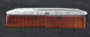 Vintage Sterling Silver Comb - Marked Sterling 94 - 7 1/4" long - Picture 1 of 16