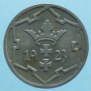 DANZICA 5 PFENNIG 1923 NICHEL COIN CURRENCY NUMISMATICA DA COLLEZIONE MONETE - Foto 1 di 2