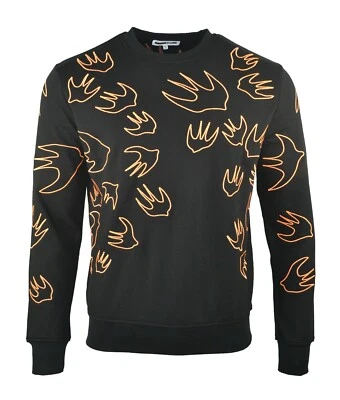 Sudadera Alexander McQueen McQ Bordada Naranja Golondrina Pájaro Hombres Talla S M L Foto 1 de 4