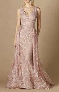 Lara Designs $698 Pink Embellished Formal Gown Maxi Dress Sz 16 NWT - Picture 1 of 7