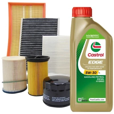KIT TAGLIANDO FILTRI MISTI Kit tagliando olio motore CASTROL EDGE 5W30 5LT + 4 FILTRI AUDI A4 1.9 TDI