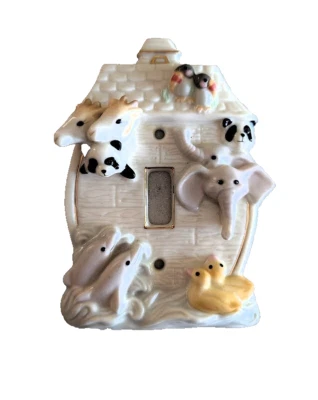 Placa de pared con interruptor de cerámica decorativa para animales Foto 1 de 2