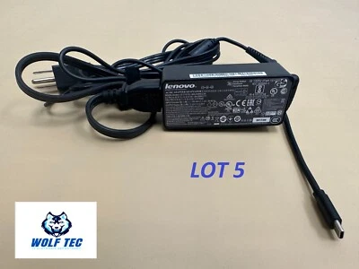 LOT 5 USB Type-C 45W HP Chromebook Lenovo Dell Acer Samsung Laptop Charger Power - Image 1 of 4