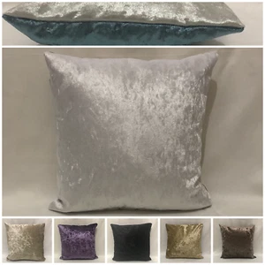 Hi-Quality Crushed Velvet Luxury Two-Toned Reversible Square Soft Cushion Covers - Picture 1 of 29