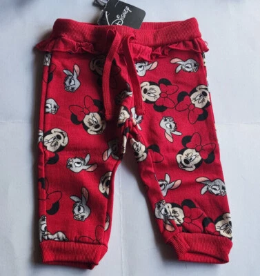 DISNEY FOX&BUNNY DISNEY Mädchen Hose Sweathose rot Allover-Druck NEU mit Etikett