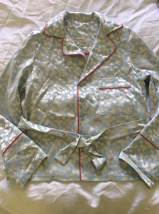 Rare Diana Kvariani Blue Pajama Top/Blouse - Picture 1 of 7
