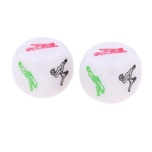 2Pcs Sex Action Dice Sex Position Dice Six Sided for Bachelor Craps Gambling - Picture 1 of 8